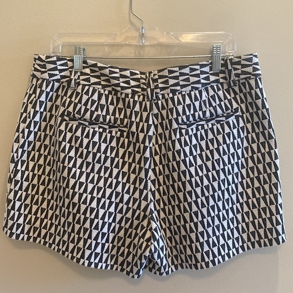 Anthropologie Cartonnier Jacquard black white geometric dress shorts size 14 - Picture 4 of 9